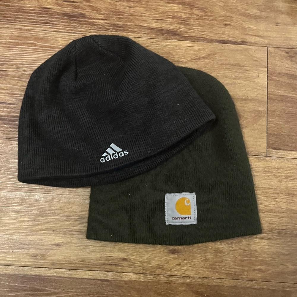 Adidas & Carhartt Olive Beanie BUNDLE